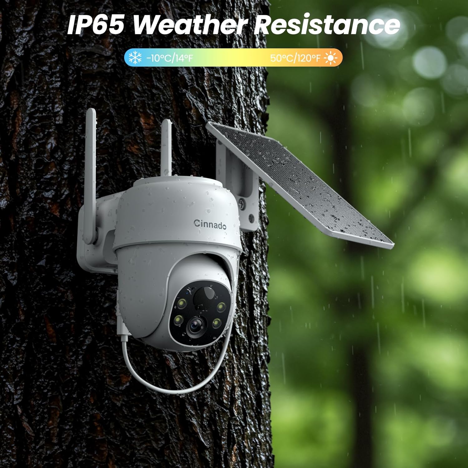 2K Cameras for Home Security-2.4G WiFi Outdoor Camera Wireless Solar/Battery Powered with solar panel, 360° Viewing, AI Human Detection, Color Night Vision, with SD Storage, Works with Alexa(2 Pack) - Image 8